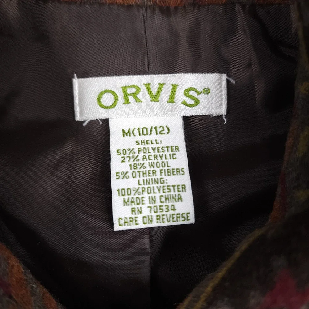 Orvis Vest Womens M 10/12 Brown Southwestern Wool Blend Full Zip Aztec Outdoor - Picture 4 of 9